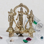 ARTVARKO Brass Ram Darbar Statue Shree Ram Ji Sita Laxman Hanuman Home Décor Puja Bhagwan Idol Murti for Mandir Temple 8 Inches