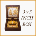 DK trades® Gold Plated Laxmi & Ganesh Ji for Pooja Box - Premium Gold Laxmi & Ganesh Ji for Pooja Box | Pocket Temple Laxmi & Ganesh Ji with Charan Paduka| Unique Home, Office Gift