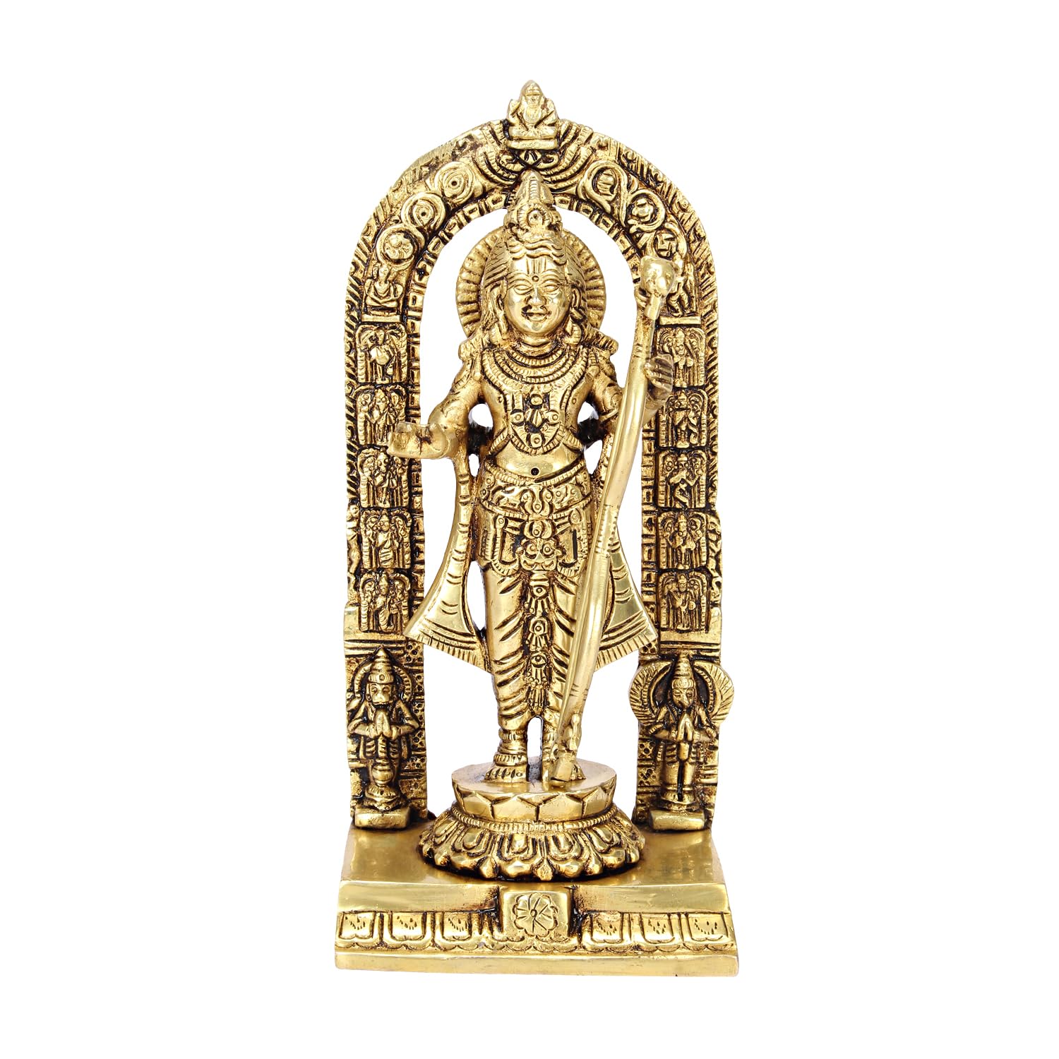 ARTVARKO Brass Ram Lalla Idol Ayodhya Murti Shree Ram Lalla Statue Mandir Puja Office Home Décor Gift Gold, Height- 9.5 Inch,Standard 1pcs.