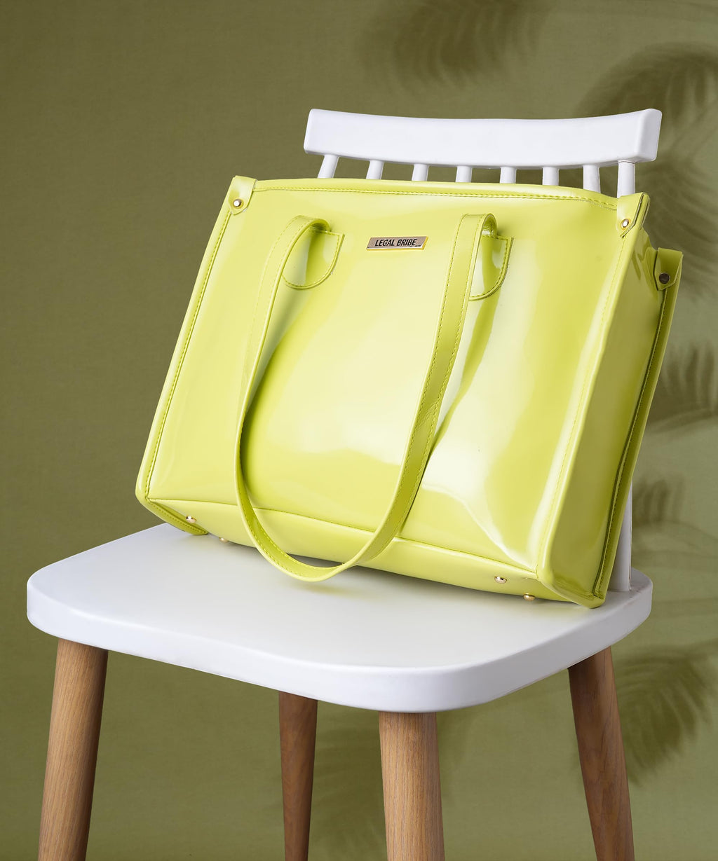 LEGAL BRIBE Textured Tote bag (Glossy Light Green)
