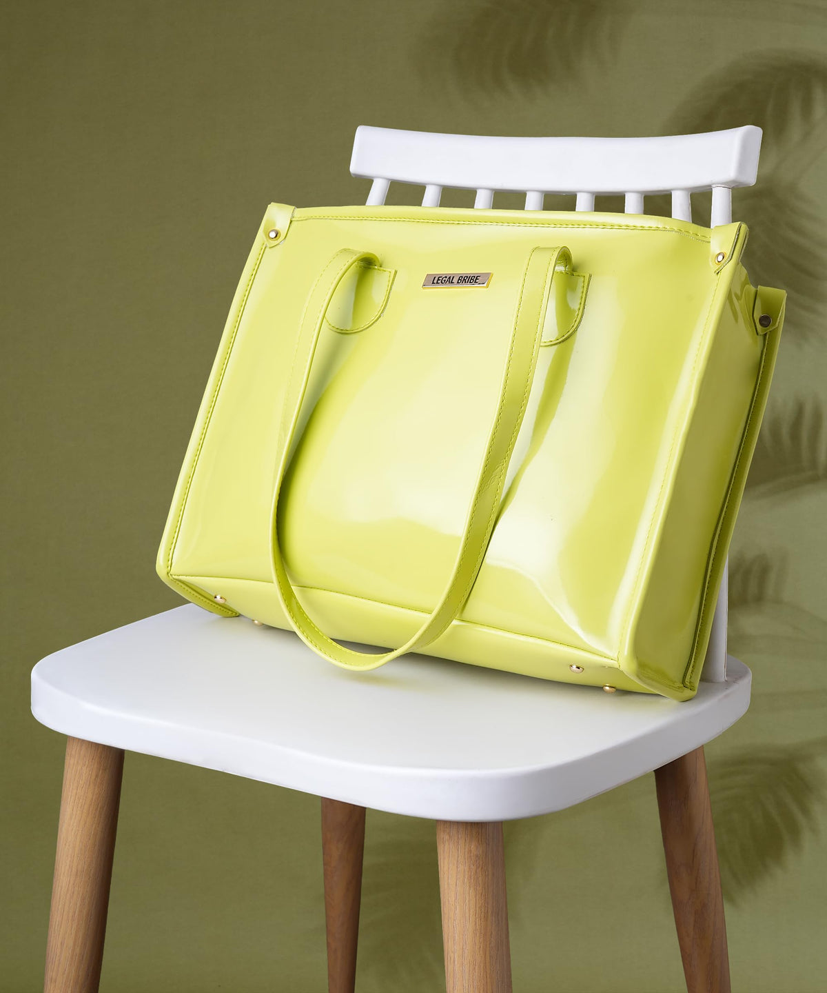 LEGAL BRIBE Textured Tote bag (Glossy Light Green)