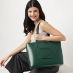 Fastrack PU Structured Tote Bag with Cut Work for Women, Girls and Ladies | College & Office Ready Tote Bag
