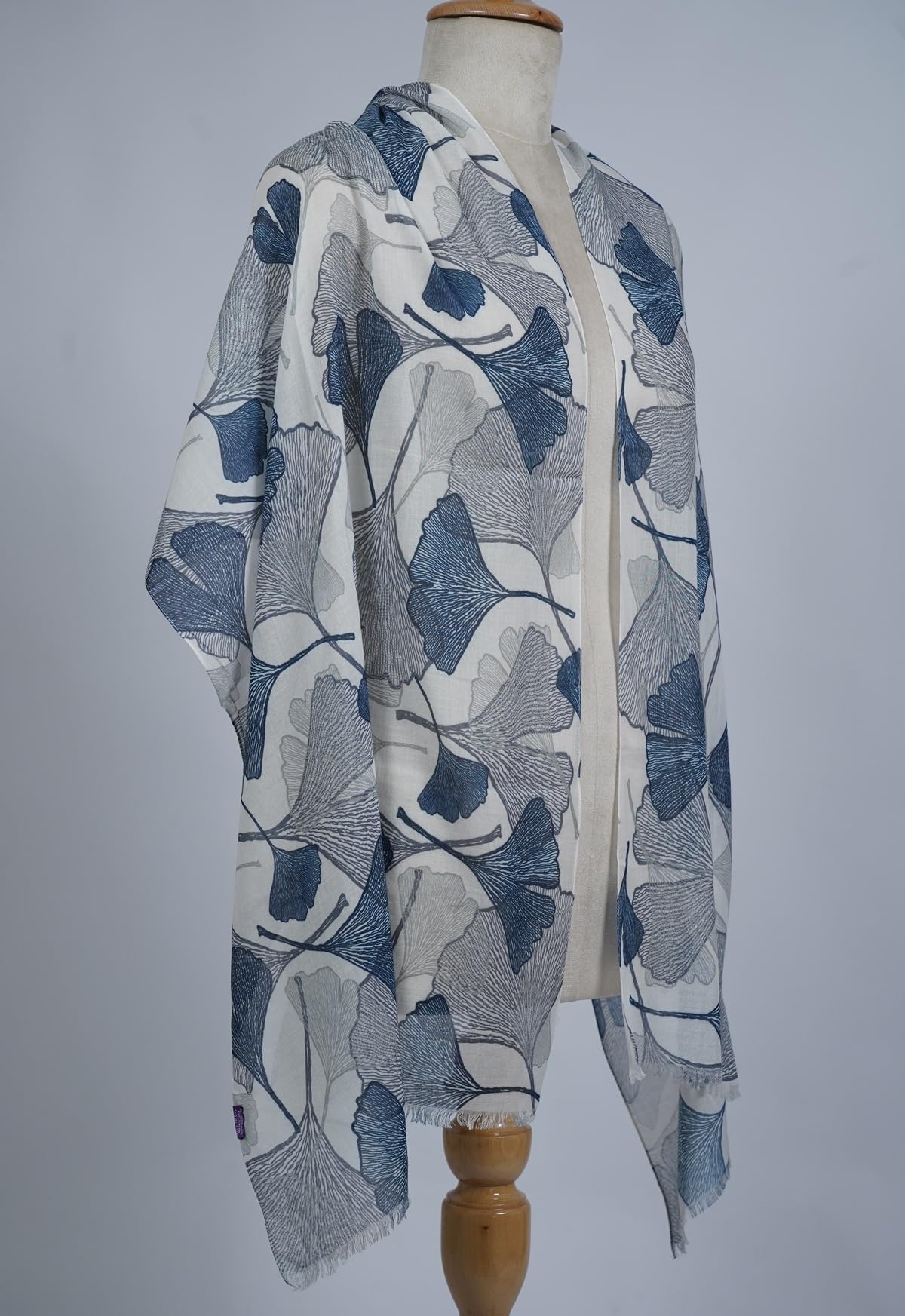 VIC Cotton Modal Digital Print Scarf for Women | Digital Print Designer Stole | Soft Lightweight Luxury Wrap | Premium Silk Modal Blend | 55 x 170 cm | VIC-SM-DP5517 (ginkgo leaf)