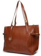Carrylux Women's Soft PU Leather Tote Bag | Large Single Compartment Shoulder Handbag,Office, College & Casual | Brown