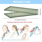 SANNIDHI 4 Pcs Hair Scarf for Women, Floral Twilly Bag Ribbon 34''x2.4''