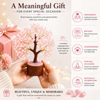 LXOMES Rose Quartz Crystal Tree, with Natural Gemstone and Golden Wire, 10