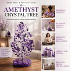 CALMINDS Amethyst Crystal Gemstone Money Tree Reiki Charged Feng Shui for Healing, Protection Spiritual Growth Chakra Balancing Positivity Home Décor Unique Gift for All Anniversary Birthday (25cm)