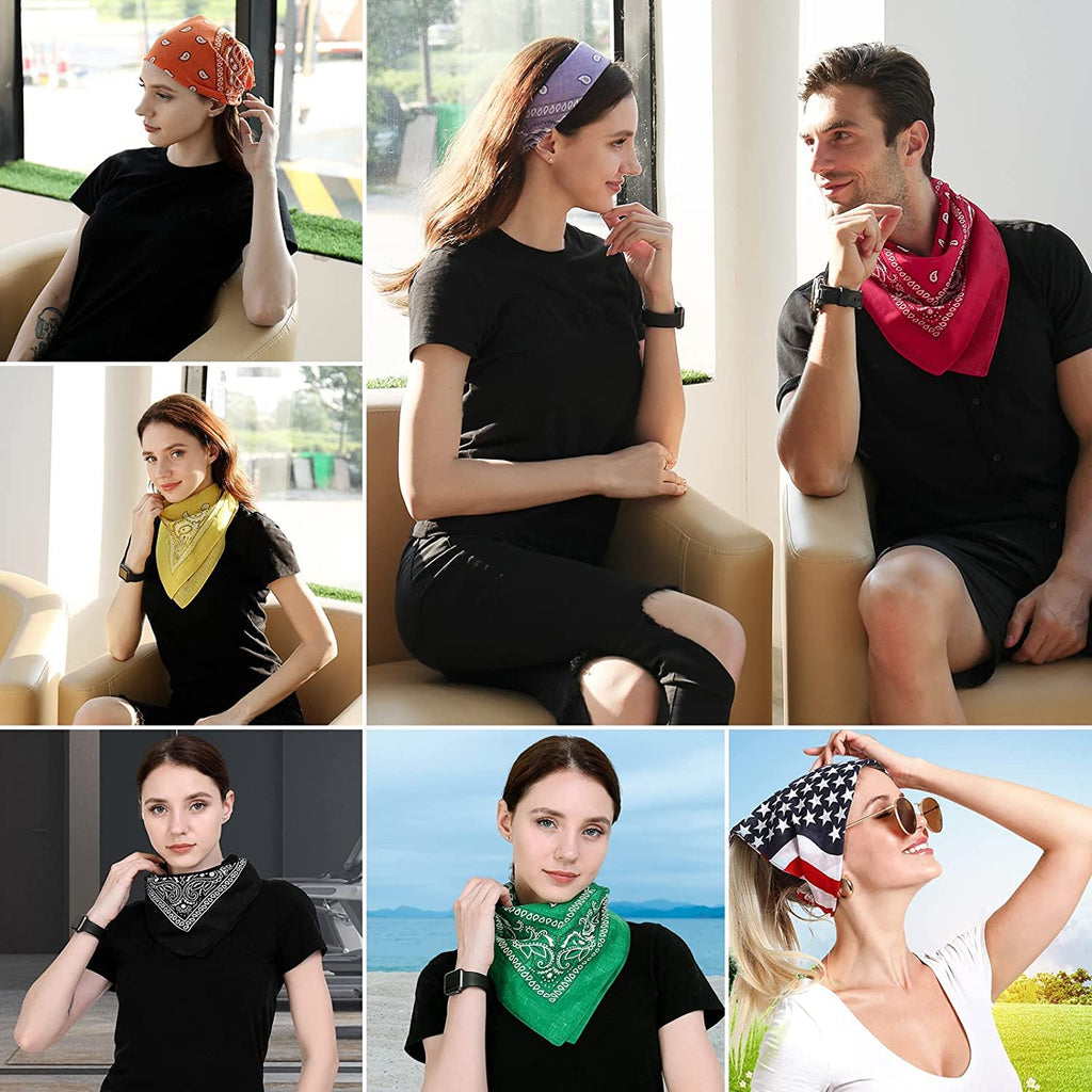 PAROPKAR Bandanas Multi-Purpose Party Outdoor Favor Scarf Headband Handkerchiefs for Unisex Women Men Boy Girls (Firozi)