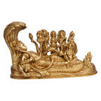 ARTVARKO Vishnu Parivar (Vishnu, Shiv, Brahma, Laxmi, Saraswati, Yama, Garud, Narad, Naag Devi) Brass Idol Showpiece L8xB3 xH3 Inches