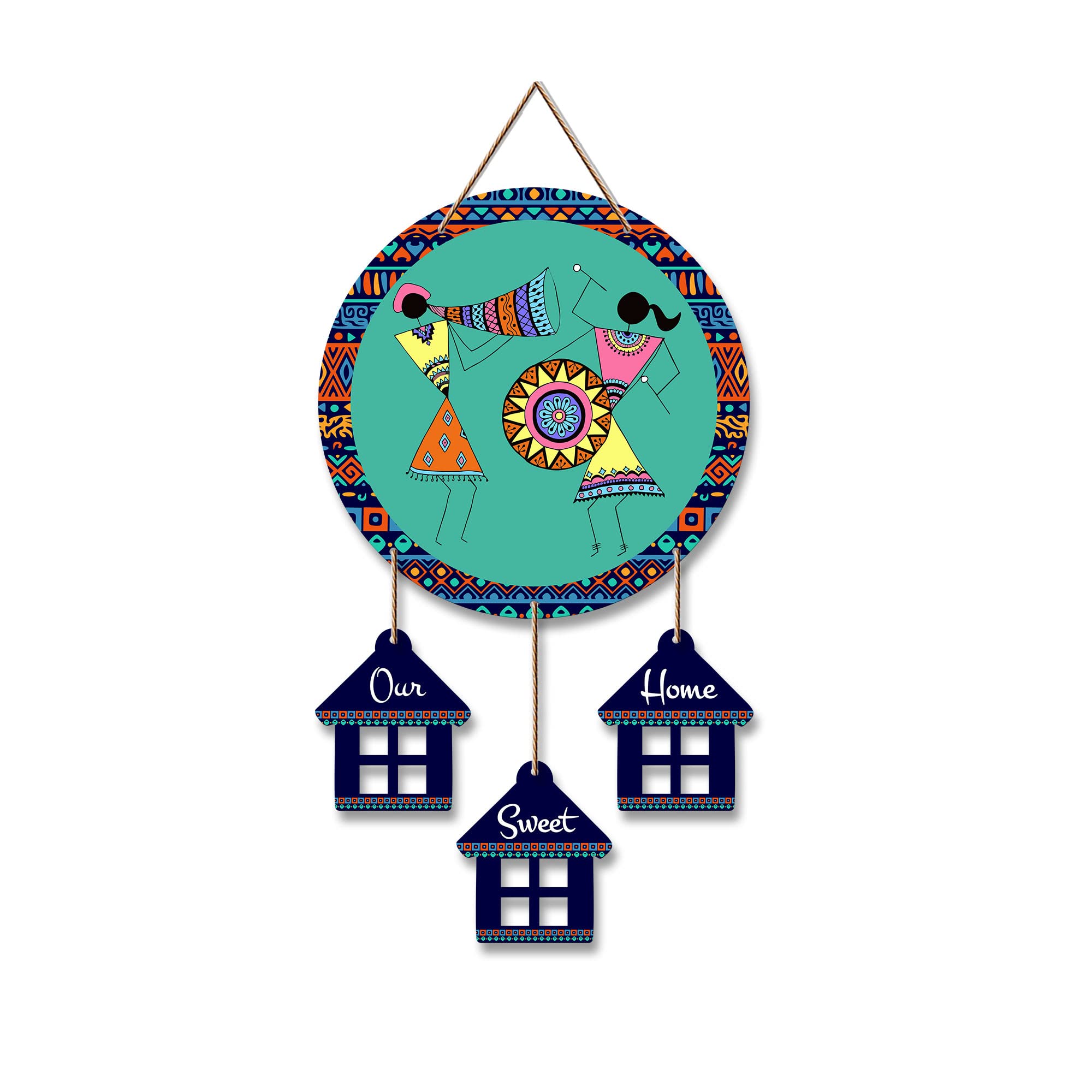 Artvibes Warli Dancing Art Wooden Wall Hanger for Home Decor | Living Room | Decoration Wall Hanging Items | Handcrafted Art | Aesthetic Wooden Decor | Aesthetic Wall Art | Ideal Gifts (WH_7206N)