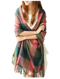 Loritta Womens Scarf Fashion Long Plaid Shawls Wraps Big Grid Winter Warm Lattice Large Scarves Gifts