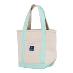 AQVA Cotton Canvas Mini Tote Bag for Women with Side Pockets| Trendy Stylish Multipurpose Handbag with Zipper | Shoulder Bag for Shopping, Beach, Travel and Work | Teal