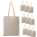 Prakriti Maitri Shopping Cotton Plain Tote Bags 14/16 inch with Long Handles| Grocery Bag | 15 kg Carrying Capacity | Unisex | Easy to Wash | Professionally Stitched | Pack of 10 for Men and Women
