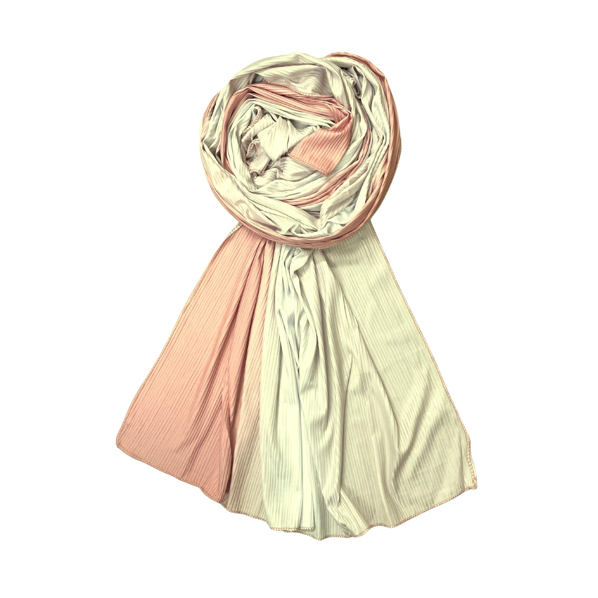 FAHABO Scarf Woman Premium Self-Woven Jersey Scarves | Hijab Scarf | Headscarf | Neck Scarf | Stoles | Wraps (Shades of Peach)