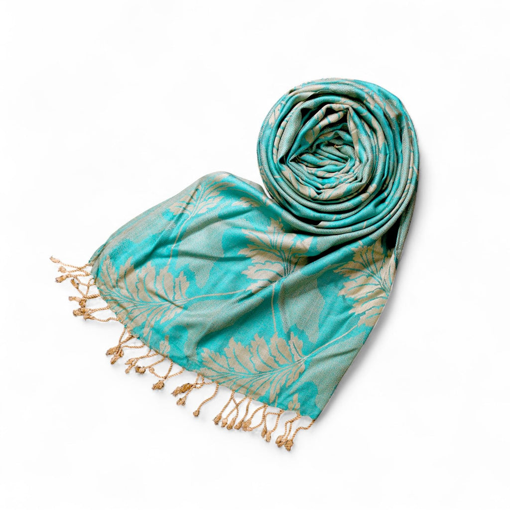 STOLE STUDIO Embellished Fancy Leaf Viscose Stole & Scarf
