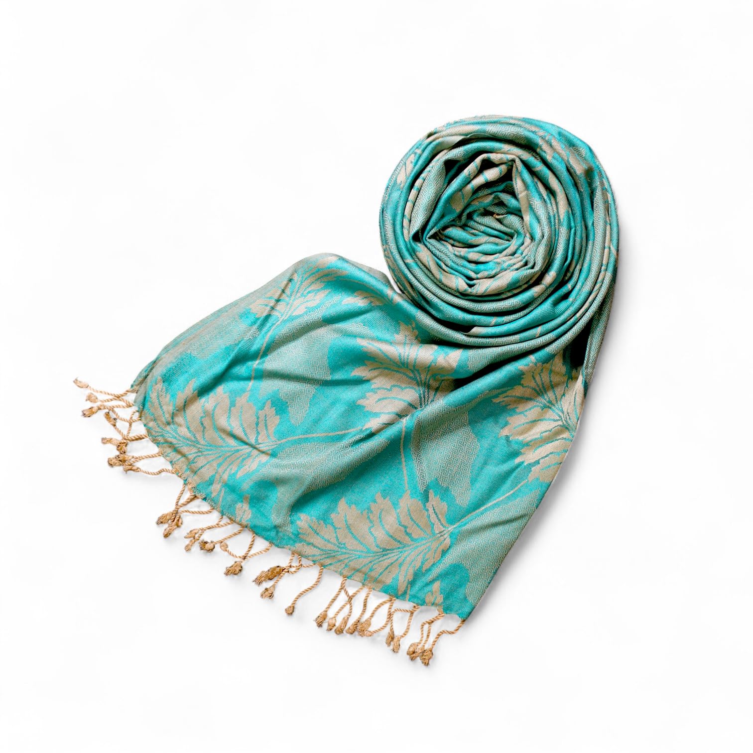 STOLE STUDIO Embellished Fancy Leaf Viscose Stole & Scarf