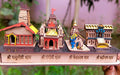 SriMaa Ventures Handcrafted Wooden Char Dham Mandir 3D Replica for Home Temple, Car Dashboard