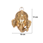 Rci Handicrafts Religious Aluminum Ganesh Head Main Door Hangings (11x12x4, Gold)