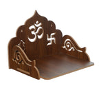 eCraftIndia Om Swastika Kalash Design Wooden Temple for Home Office | Home Temple Pooja Mandir | Small Temple Gift for Diwali Housewarming