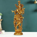 ARTVARKO™ Lord Murli Manohar Krishna Krishan Brass Statue Murti Gift & Home Décor Big Size- Height 14 Inches