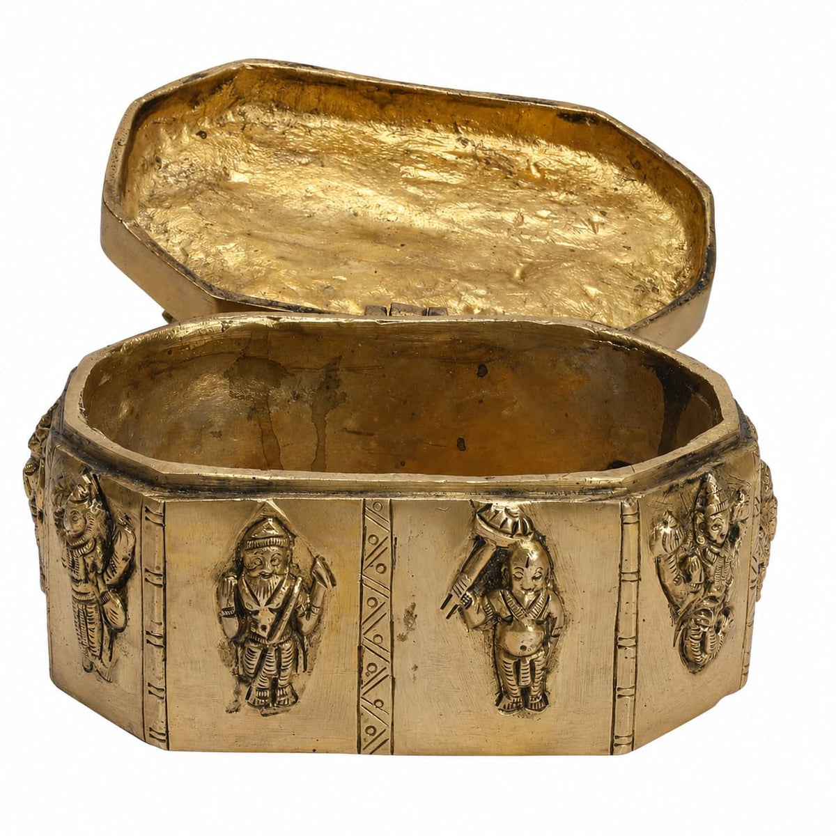 ARTVARKO Brass Jewellery Box Organizer Dashavatar Laxmi Vishnu Ten Incarnations Handicraft Gold Storage Box(LxBxH 15x11x8 cm)