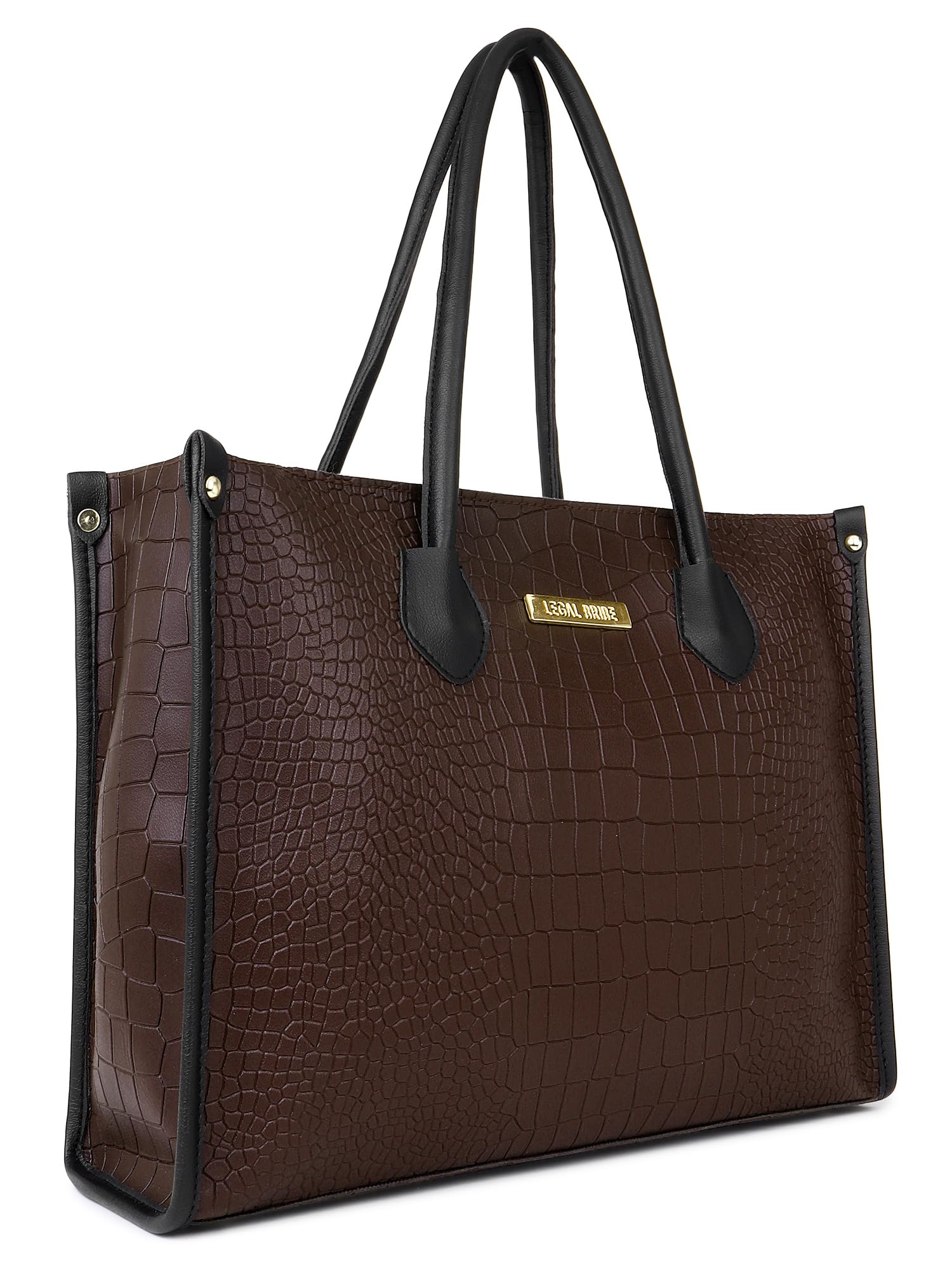 LEGAL BRIBE Women Crock Style Classic Tote Bag (Brown)
