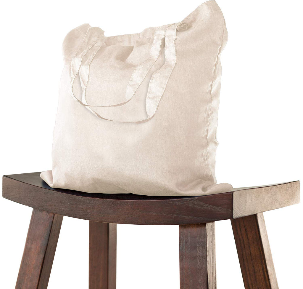 Pack of 10 Cotton Bags, 38 x 42 cm, Unprinted, Two Short Handles, Oeko-Tex® Certified Fabric Bag, Carry Bag, Cotton Bag, Shopping Bag, Jute Bag, Cloth Bag, Shopping Bag, Natural