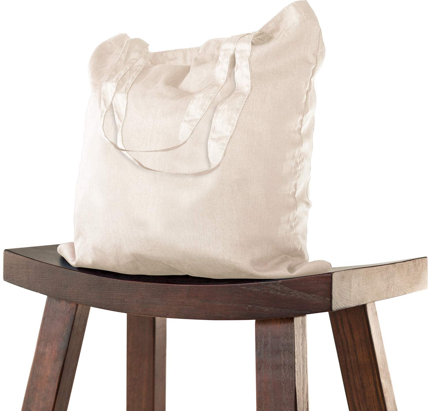 Pack of 10 Cotton Bags, 38 x 42 cm, Unprinted, Two Short Handles, Oeko-Tex® Certified Fabric Bag, Carry Bag, Cotton Bag, Shopping Bag, Jute Bag, Cloth Bag, Shopping Bag, Natural