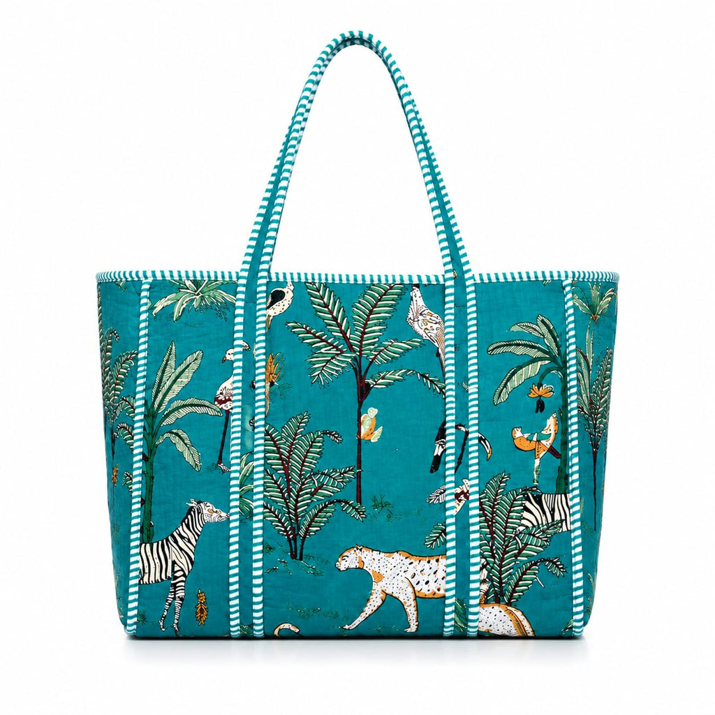 ArbaanHouse Cotton Tote Bag for Women, Printed Shopping Bag, 18 x 18 Inch, Reusable Large Carry Bag with Strong Handles