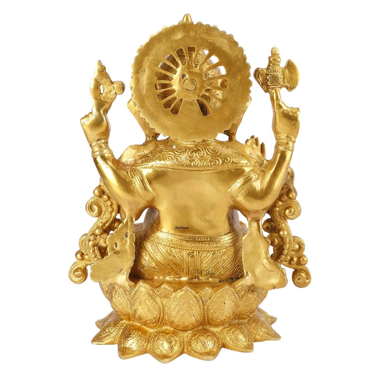 Svarup Brass Ganesha Idol for Home Decoration Ganpati Statue Murti for Gift Height 11.5 Inch Weight 6.3 Kg Color Gold