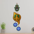 Artvibes Lord Vishnu Conch Evil Eye Wall Hanging Decor | Sacred Spiritual Protection Ornament for Home Entrance | Temple Room Accent | Nazar Battu Wall Art Gift (WH_85141N)