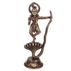 SVARUP Brass Krishna Bhagwan Krishan Murti Dancing on Kaliya Naag Statue for Home Decor Temple Pooja Gift 13 Inch Copper Gold