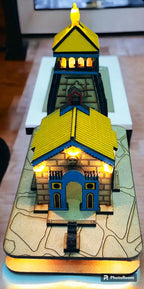 kedarnath Temple in Wood 3D Colour with Full Led Lights Setup - (14x13x8) CM - Maclarg India