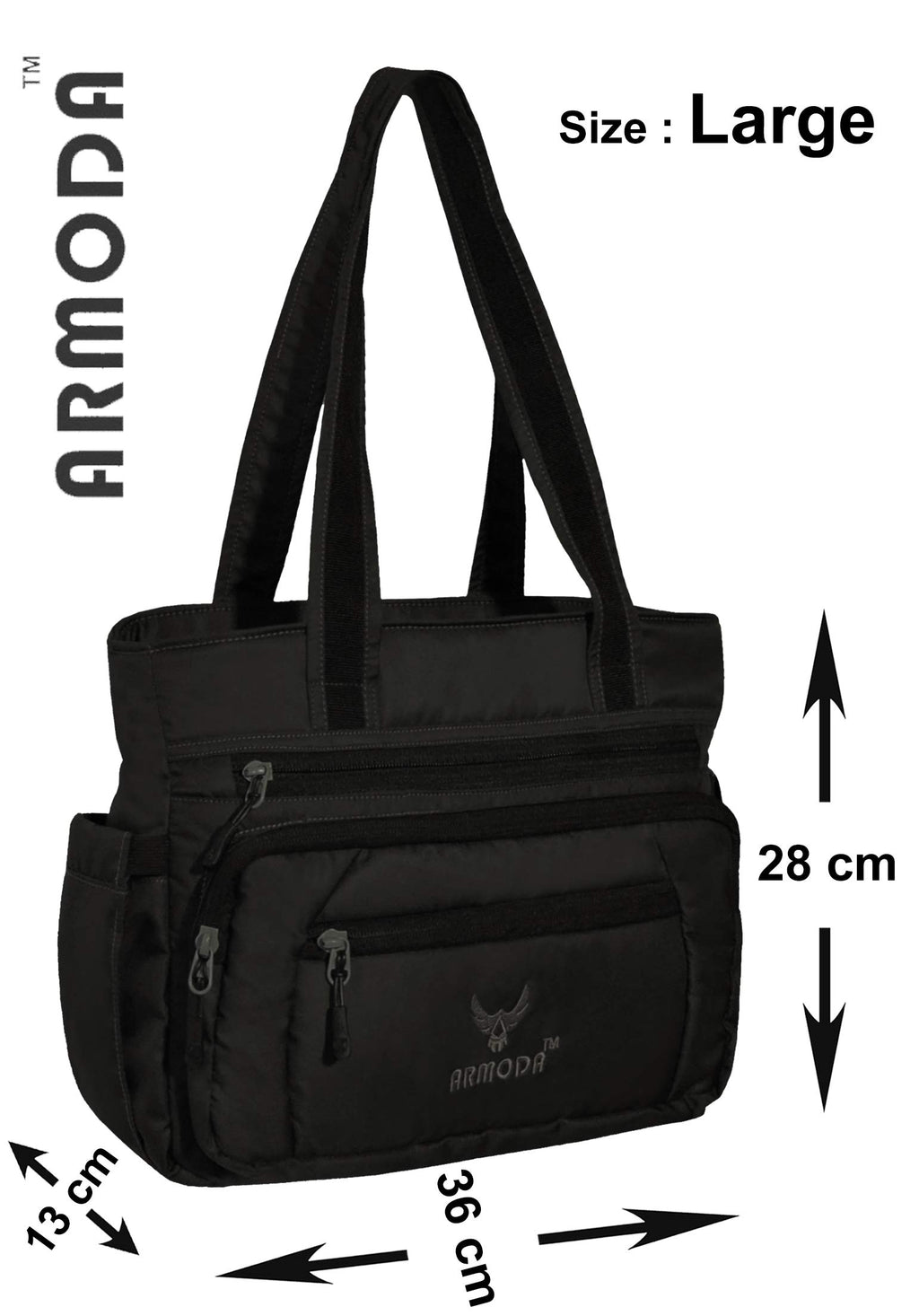 ARMODA Multipocket Women Shoulder And Shoulder Tote Bag (Black)