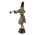 Svarup Brass Krishna Bhagwan Idol Murli Kishan Murti Playing Bansuri Gift for Home Mandir Decor Marriage Height 23 Inch Weight 9.3 Kg Gold and Black