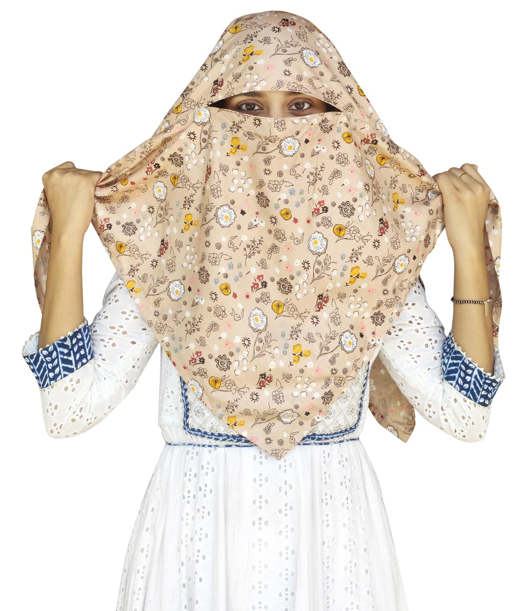 Switchon Rayon Anti Pollution Full face Scarf UV Sun Rays Protection scarf for women - Free Size (Peach-3)