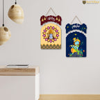 Artvibes Shri Ram and Krishna Wall And Door Hanging for Home Temple | Spiritual Decor Items | Religious Wall Art | Wall Poster | Artwork| Stylish Modern Decor Item | Gift Items (WH_9206N), Set of 2