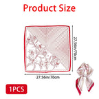 FVALIRD Scarf for Women Stylish - 27.56in Red Striped Square Scarf, Easy Care Polyester Hair Scarf and Bandanas for Women