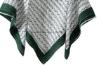 Ravaiyaa - Attitude is everything Sanganer Hand Block Printed Scarves Pure Cotton Scarf Square Hijab Dupatta 40 X 40 Inch (Green White Waves)