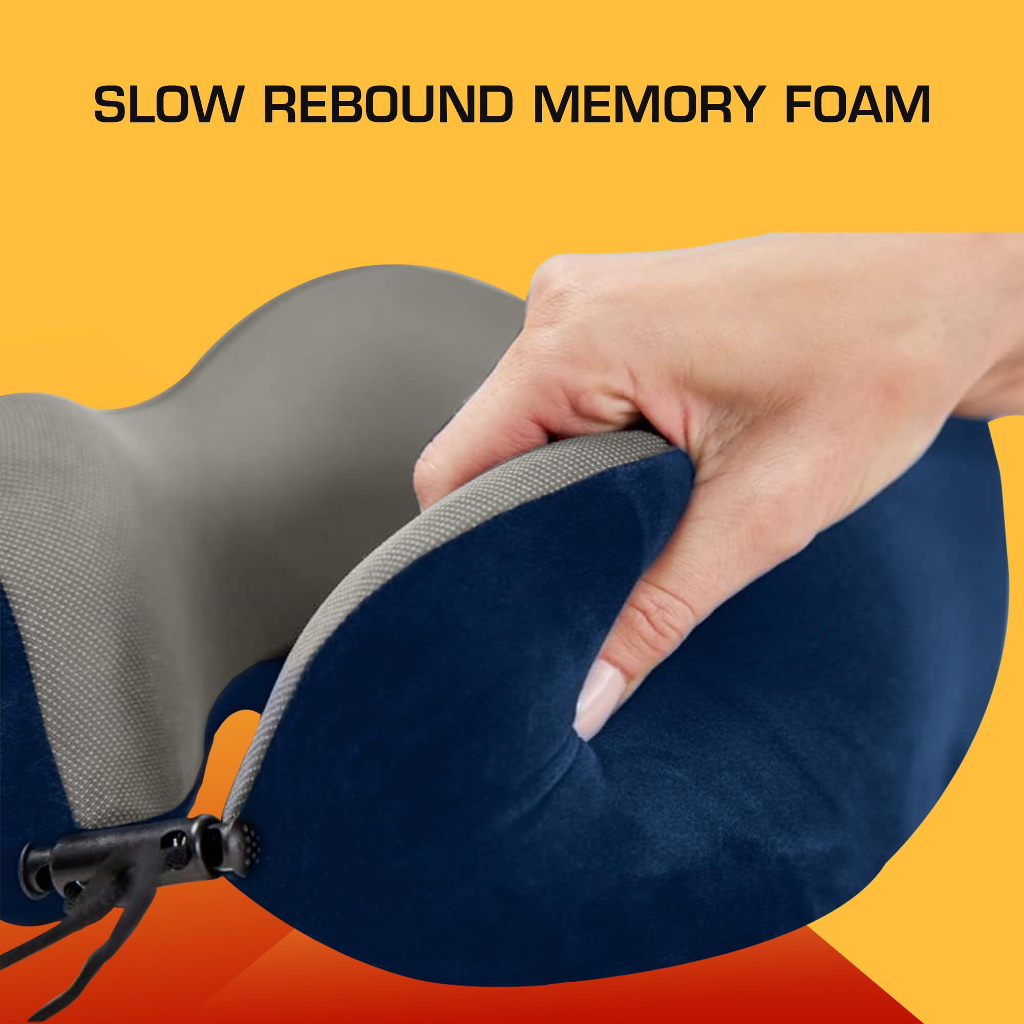 Billebon Premium Neck Pillow for Travelling Airplane Travel Pillow Comfortable Head Rest Neck Holder Pillow (Black with Eye Mask)