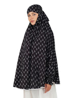ANA Black Floral Cotton With Sleeves Namaz Makhna for Women, Free Size, Ready to Wear