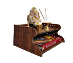 HOMEWEY DECOR Wooden Home Temple Handcrafted Support Heavy Idols Luxurious Finish Pooja Mandir for Home and Office Wall Mount for Pooja Room (STB04-04DM-1)