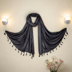 STOLE STUDIO Elegant Luxurious Sequence Viscose Stole Scarf (Black)