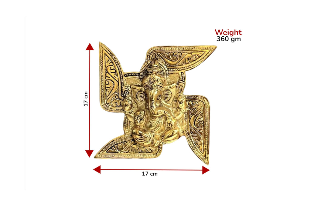 KridayKraft Ganesha Metal Statue,Ganpati Wall Hanging Sculpture,Metal Swastik Ganesha Murti Lucky for Home & Office,Religious Showpiec Gift idol on Diwali,Birthday,Wall Decorative Feng Shui Article...