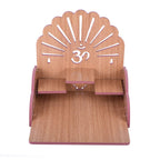 Om Shree Fully Handmade Beautiful Wooden Home and Office Temple/Pooja Mandir(28 x 28 x 26 cm) (Light Brown 2)
