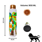 PAINTZSTORIES A Celebration of Palm Trees Meena Print Copper Water Bottle | Handcrafted Tamba Bottle | Premium Copper Water Bottle for Home Décor, Office, Travel & Gifting | 900 ml