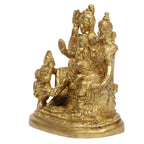 ARTVARKO Brass Shiva Parvati Ganesha Kartikeya Shiv Parivar Bholenath Shankar Ganesh Family Murti Idol Statue Sculpture (LxBxH 4x2.75x5.5 Inch)
