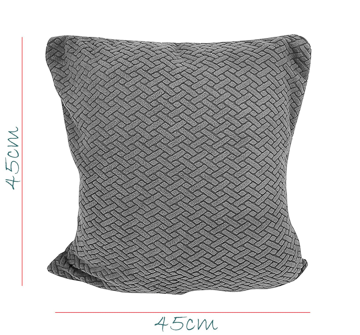 House of Quirk Polar Fleece Fabric Cushion Cover with Zipper Pack of 2 (Dark Grey, 45 x 45 cm)