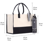 VANESSA ROSELLA Religious Cotton Canvas Tote Bag Bible Verse Totes Religious Gifts Church Tote, Natural & Black, Large