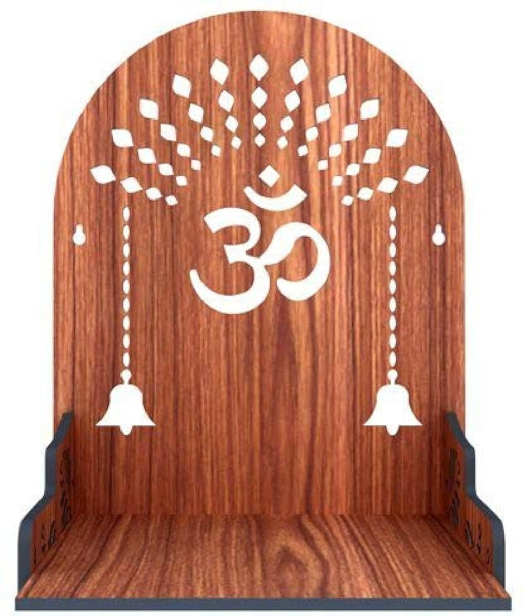 SSI Wooden Mandir for Pooja Home Decoration Wall Mounten Beautiful Temple